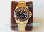 Noob Factory 3135 Replica Rolex Submariner Watch Black Dial Yellow Gold Case